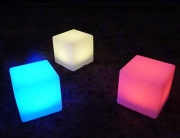 Illuminated cube seats for party hire