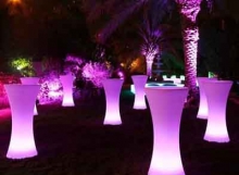 LED cocktail tables for party hire and event hire sunshine coast